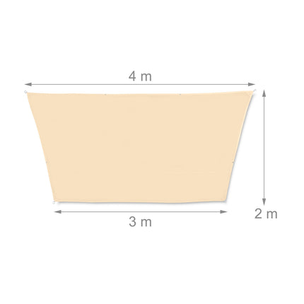 Vela de soare alb trapezoidal