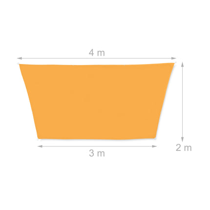 Vela de soare galben trapezoidal