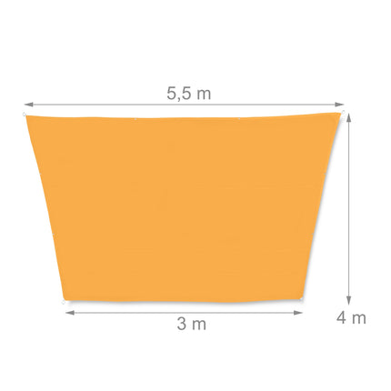 Vela de soare galben trapezoidal