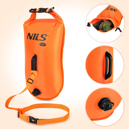 Geamandură de siguranță pentru înot cu sac impermeabil de 28L, rucsac