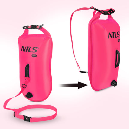Geamandură de siguranță pentru înot cu sac impermeabil de 28L, rucsac