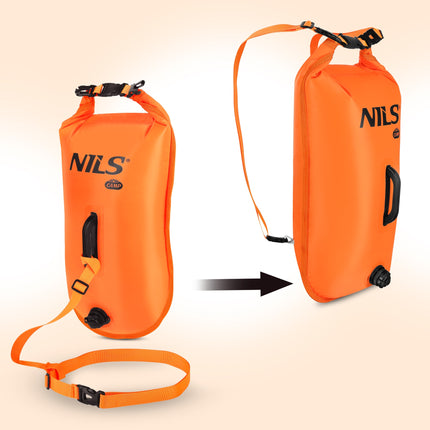 Geamandură de siguranță pentru înot cu sac impermeabil de 28L, rucsac