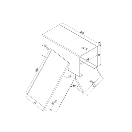 Swing Frame Connector, Steel, Weatherproof, 90x90 mm
