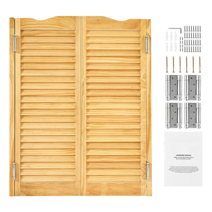 Swinging Cafe Saloon Doors, Pine, 36 x 42 In, Hinges