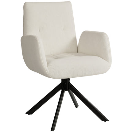 Fotoliu pivotant, design modern, alb crem, capacitate 120 kg