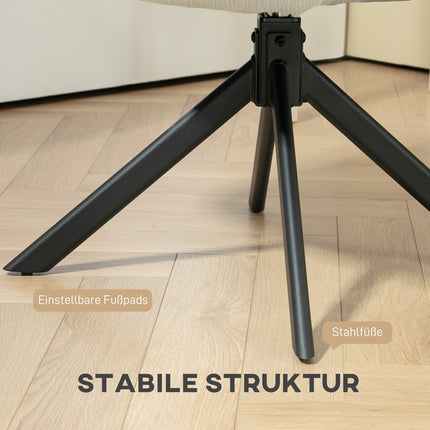 Fotoliu pivotant, design modern, alb crem, capacitate 120 kg