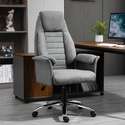 Scaun pivotant Scaun director Scaun de birou Scaun de birou Tesatura reglabila in inaltime + Metal 68 X 69 X 116-126 Cm (Gri)