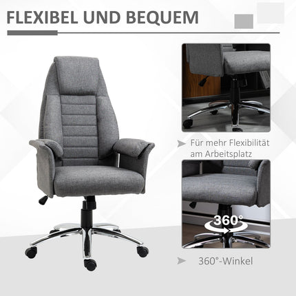 Scaun pivotant Scaun director Scaun de birou Scaun de birou Tesatura reglabila in inaltime + Metal 68 X 69 X 116-126 Cm (Gri)