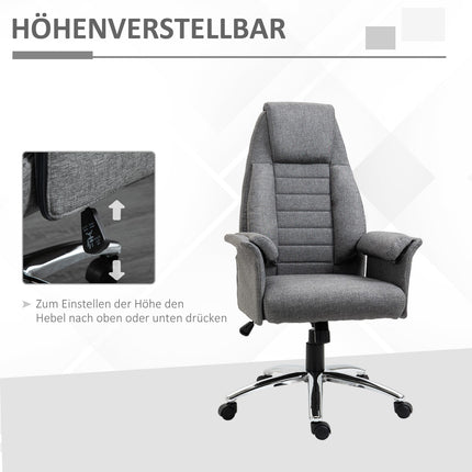 Scaun pivotant Scaun director Scaun de birou Scaun de birou Tesatura reglabila in inaltime + Metal 68 X 69 X 116-126 Cm (Gri)