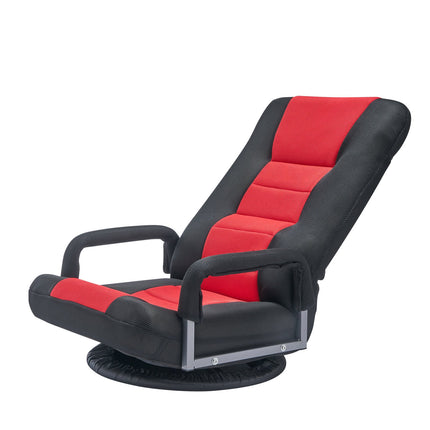 Swivel Floor Gaming Chair, 360-Degree, 6-Position, Red Black