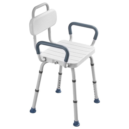 Swivel Shower Chair With Arms, Back, 400 lb, Adjustable Height