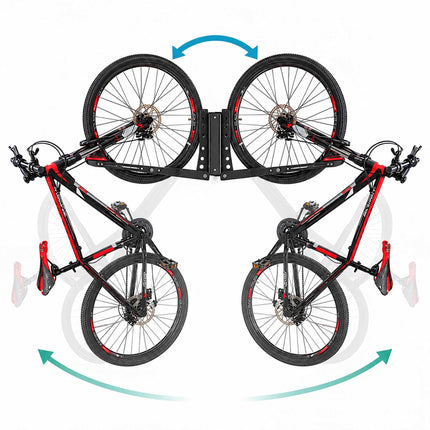 Swivelling Vertical Bicycle Wall Mount, Set of 2 – Wall Protectors, Black, Red