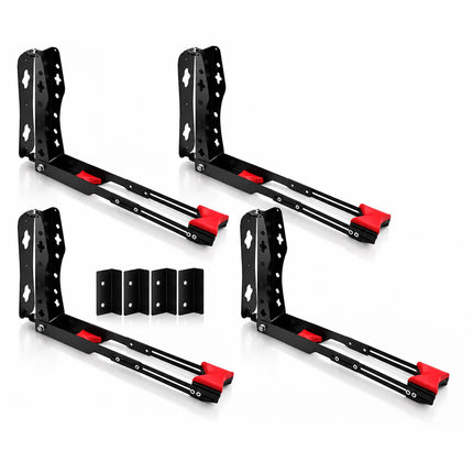 Swivelling Vertical Bicycle Wall Mount, Set of 4 – Wall Protectors, Black, Red