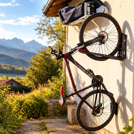 Swivelling Vertical Bicycle Wall Mount with Wall Protector – 1 Mount, Black, Red