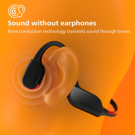 TAA7607BK Wireless open-ear sports headphones, Bone conduction, IPX66 class, Led lighting. Black.