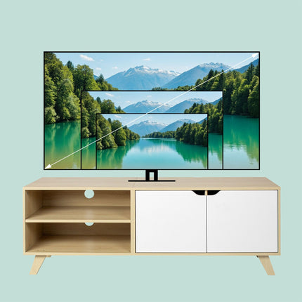 Dulap TV, 6 compartimente, compatibil cu televizoare de până la 60 de inci