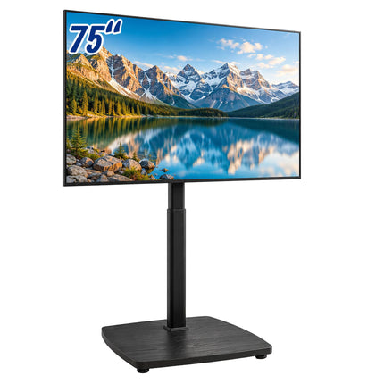 TV Floor Stand 43-75 Inch with Tilt and Swivel, VESA 600x400, Black