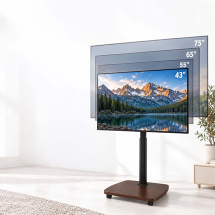 TV Floor Stand 43-75 Inch with Tilt and Swivel, VESA 600x400, Black