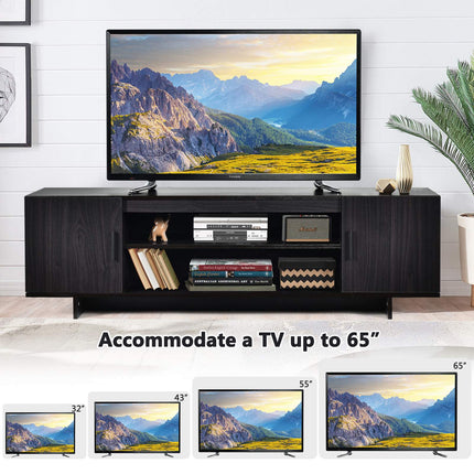 Suport TV pentru televizoare de până la 65 de inci, 2 dulapuri, rafturi