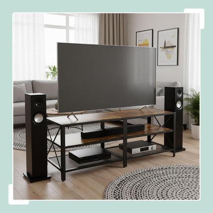 Comodă TV cu 4 compartimente, design industrial