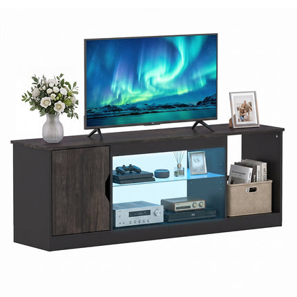 Suport TV cu lumini LED și raft reglabil pentru televizoare de 65"