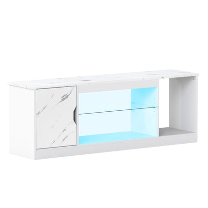 Suport TV cu lumini LED și raft reglabil pentru televizoare de 65"