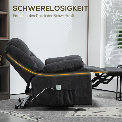 Electric recliner with lift assist - black, side pocket