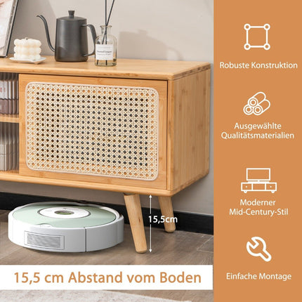 TV cabinet Modern TV stand for televisions up to 55 inches 120.5 x 31 x 45.5 cm natural