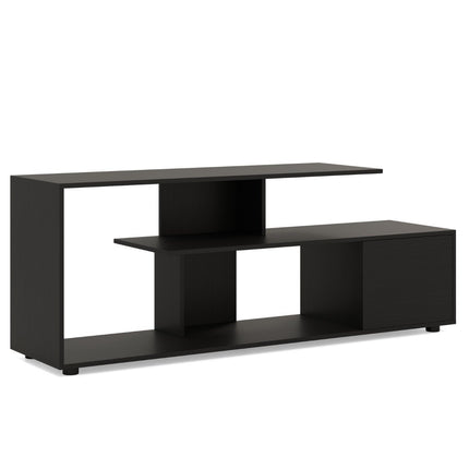 TV stand for TVs up to 55 inches with shelves &amp; Cabinet TV cabinet lowboard black