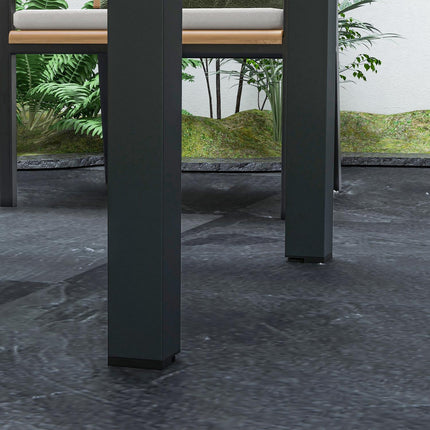 Masa extensibila de Jardin Grande in talie Dimensiuni: 160L x 80W x 75H cm Blat din aluminiu gri inchis din sticla securizata transparenta