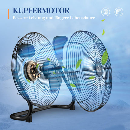 Ventilator de masă Ventilator electric cu 4 trepte de viteză, unghi reglabil la 120° pentru casă, birou, dormitor, negru