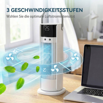 Ventilator de masă cu pulverizator, 3 viteze, oscilație 90°, temporizator