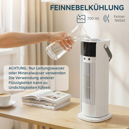 Ventilator de masă cu pulverizator, 3 viteze, oscilație 90°, temporizator