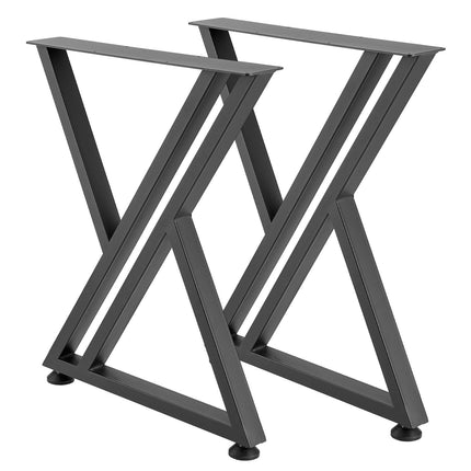 Table Legs Set of 2, Carbon Steel, Black, 740 x 610 mm