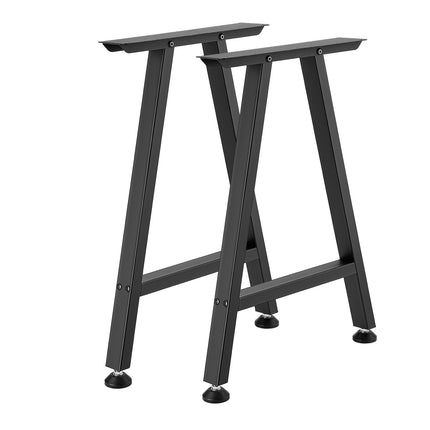 Table Legs, Trapezoid Steel, 740x550 mm, Black, 2-Pack
