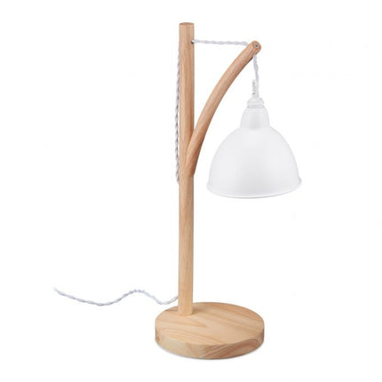Lampa de masa din lemn si metal