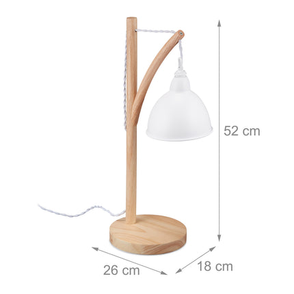 Lampa de masa din lemn si metal
