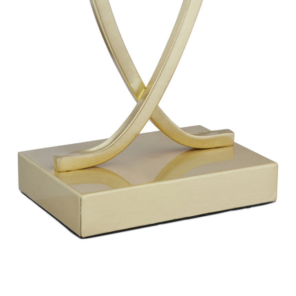 Table lamp with fabric shade gold