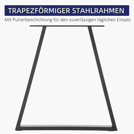 Picioare de masă, set 2 canale de masă, picioare de mobilier triunghiulare din oțel, cadru de masă 70 x 72 cm pentru masă, oțel, negru |