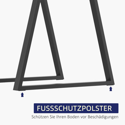 Picioare de masă, set 2 canale de masă, picioare de mobilier triunghiulare din oțel, cadru de masă 70 x 72 cm pentru masă, oțel, negru |
