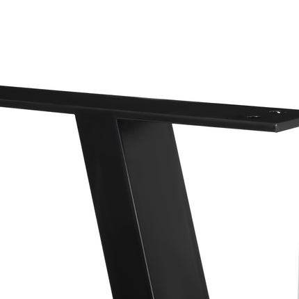 Picioare de masă, set 2 canale de masă, picioare de mobilier triunghiulare din oțel, cadru de masă 70 x 72 cm pentru masă, oțel, negru |