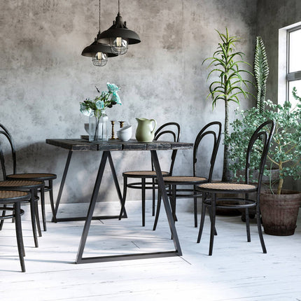 Picioare de masă, set 2 canale de masă, picioare de mobilier triunghiulare din oțel, cadru de masă 70 x 72 cm pentru masă, oțel, negru |