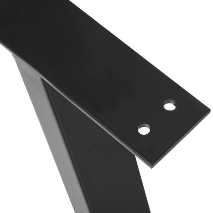 Picioare de masă, set 2 canale de masă, picioare de mobilier triunghiulare din oțel, cadru de masă 70 x 72 cm pentru masă, oțel, negru |