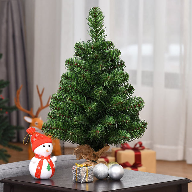 Brad de Crăciun artificial, de masă, 60 cm, cu baterii, 67 de crengi