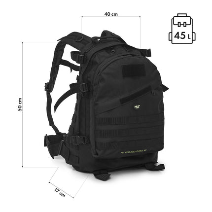 Rucsac tactic, negru, capacitate 45 l