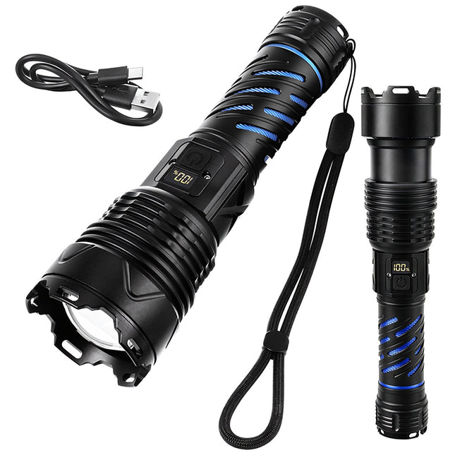 Lanternă tactică LED 1500lm, reîncărcabilă, impermeabilă