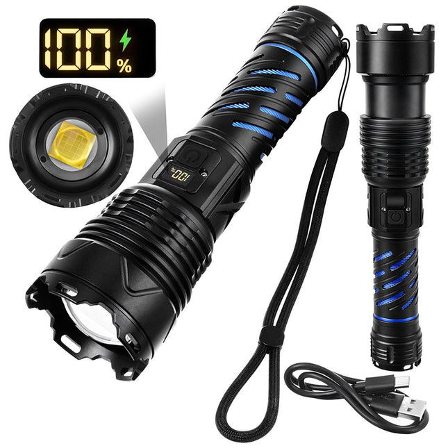 Lanternă tactică LED 1500lm, reîncărcabilă, impermeabilă