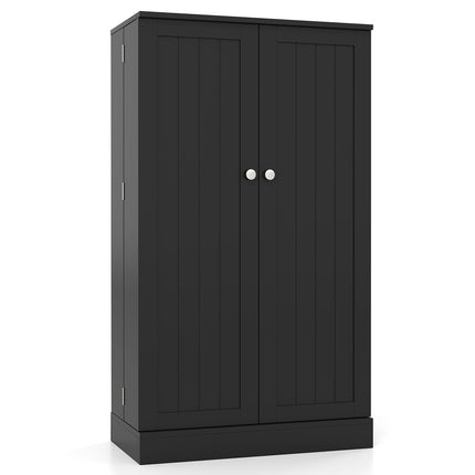 Dulap înalt de bucătărie negru cu rafturi reglabile