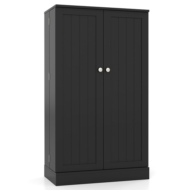 Dulap înalt de bucătărie negru cu rafturi reglabile