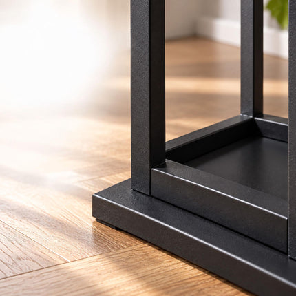 Tall Firewood Rack with Base Plate, 120 cm, Black Steel, Max. 80 kg